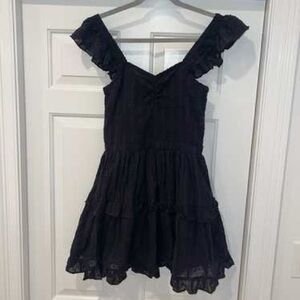 Chic Black Ruffle Mini Dress